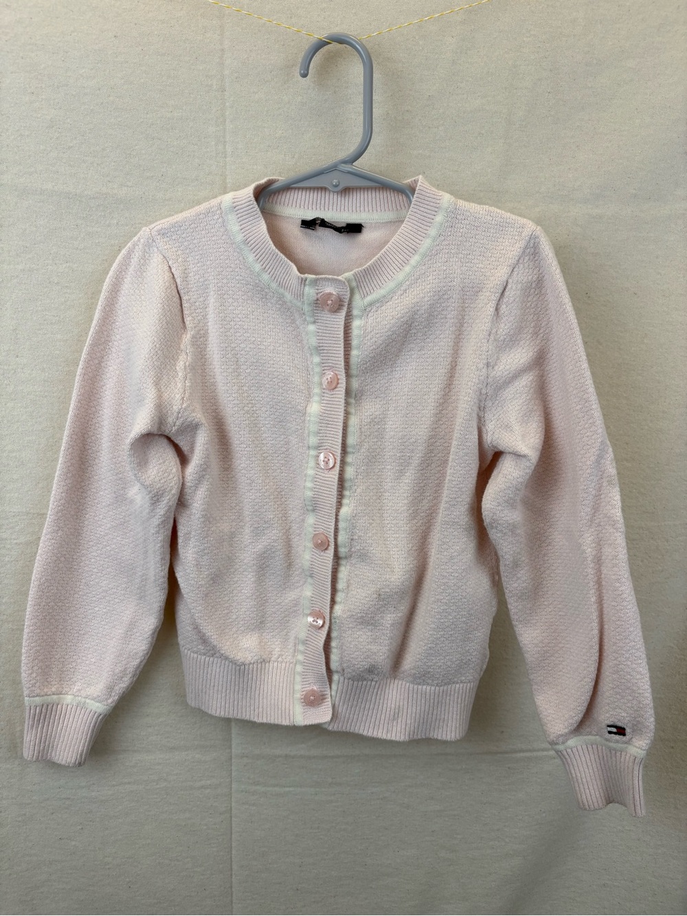 Tommy Hilfiger Light Pink Button Front Knit Cardigan